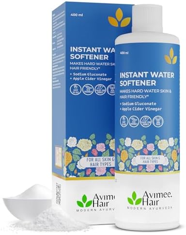 Avimee Herbal Instant Water Softener | Makes Your Water Hair & Skin Friendly | Reduces Hair Fall & Skin Itching | Disables Hardness & Maintains pH Level | Non Toxic and 100% Safe (400ml (Pack of 1))