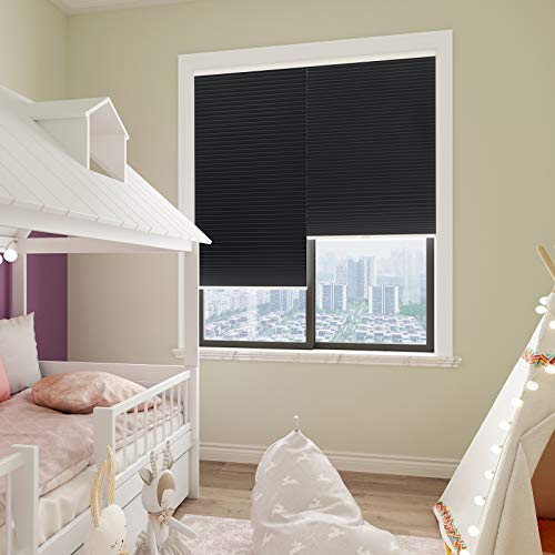 Changshade Cordless Blackout Cellular Shade, Honeycomb Shade With The Diameter Of 1.5 Inch Honeycombs, Room Darkening Pleated Window Shade For Bedroom, Children Room, 30 Inches Wide, Black Cel30Bk72C #TOP6