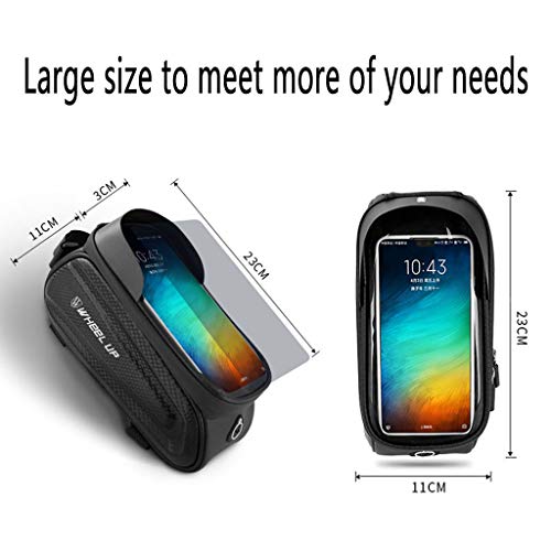 Axiba Bolsa impermeável para parte frontal do quadro da bicicleta, encaixa no guidão, tela sensível