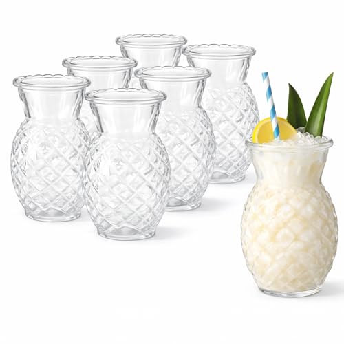 Utopia Hawaii Tiki Cocktail Glasses 18.3oz / 520ml - Set of 6 - Pineapple Tiki Glasses