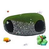 Genérico Cueva para Acuario – Refugio Rocoso 2 Huecos Y Escondite | Gruta De Resina Porosa para Peces Y Camarones, Apta En Tanques De Agua Dulce, Salada | Exhibición para Terrarios Marinos
