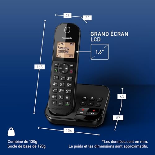 Téléphone Fixe Sans Fil Solo Kx tgc420frw Panasonic Le Téléphone Fixe - vue 9