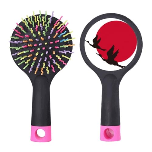 Brosse à cheveux démêlante à coussin oies volantes rouge et noir
