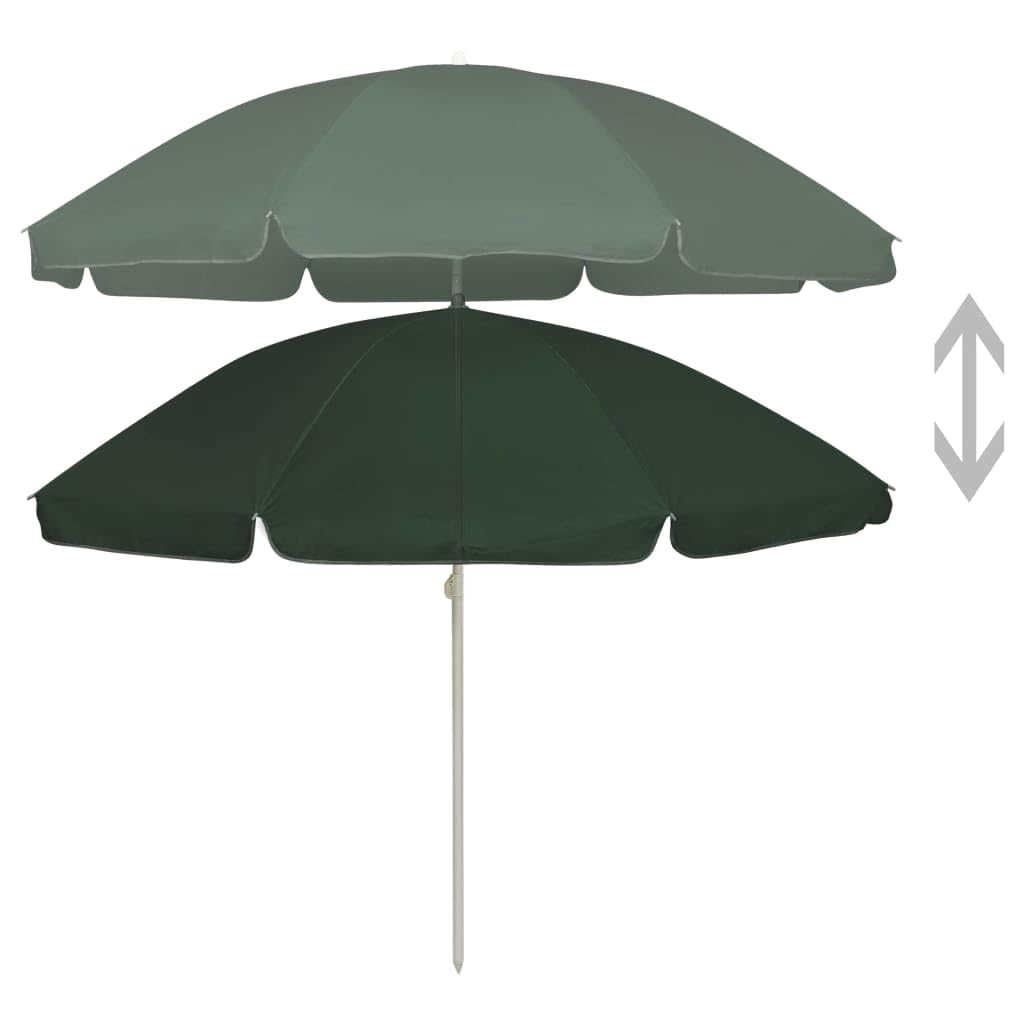 Ombrello da Spiaggia con Palo in Alluminio Blu e Bianco 240 cm, Parasole da Giardino Rotondo con Protezione UV e Design Pieghevole, Materiali Durevoli e Altezza Regolabile