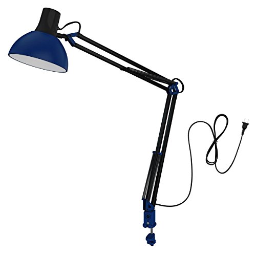 ToJane Swing Arm Desk Lamp Architect Table Light,Blue Shade,Bulb Sold Separate