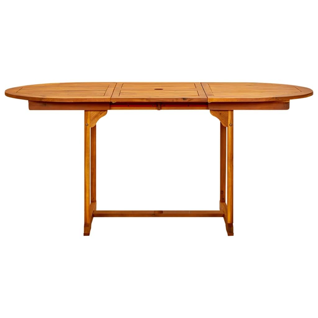 Mesa de Comedor Jardín Patio Terraza Balcón Salón Sala de Estar Muebles Soporte Exterior Cocina (120-170) X80x75 cm Madera Maciza Acacia