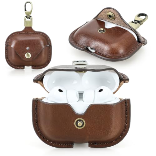 Funda de piel auténtica para AirPods Pro 3 ideal para viajes cotidianos