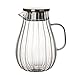 CGgJT Pichet d'eau 1.8L, pichet en Verre avec Couvercle, pichet de Lait de Poutre résistant à la Chaleur Propre, pichet de thé glacé for jus, Sangria, Boissons Froides ou Chaudes, Couverture en Bois
