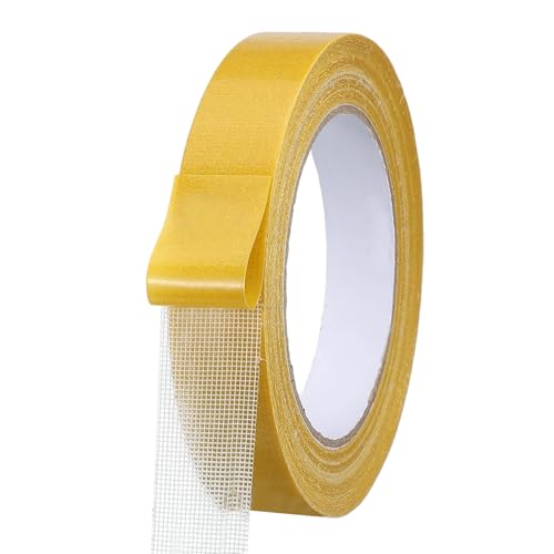 QUARKZMAN Nastro Biadesivo in Tessuto 20M x 25mm, Nastri Adesivi Tessuti Trasparenti per Tappeti con Rete in Fibre di Vetro per Vestiti Fai Da Te Artigianato Decorazione Parete DIY