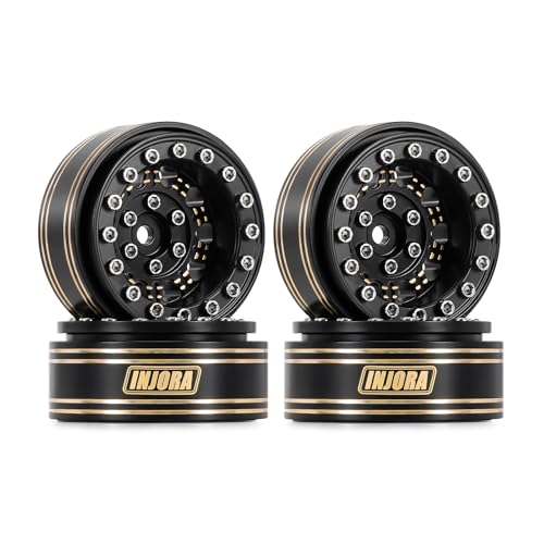 INJORA 1.3 Beadlock Wheel - Brass Wheel Rims for TRX4M SCX24 Upgrade 1/24 1/18 RC Crawler Car