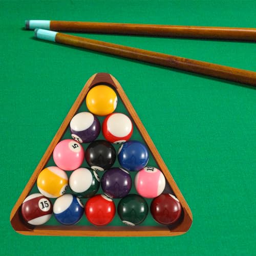 HMQQ Solid Wood Billiard 8-Ball Triangle / 9-Ball Diamond Pool Ball Racks for 2-1/4" Pool Balls, Pool Table Accessories (Yellow)