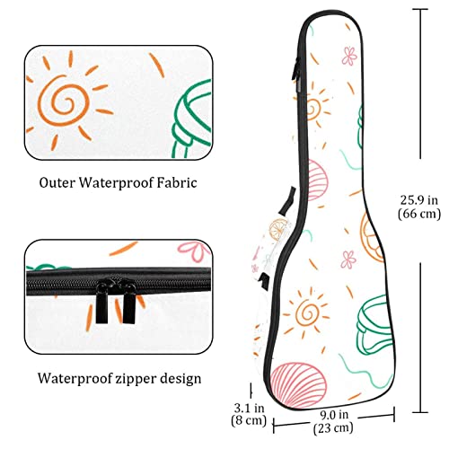 Sac à dos robuste pour ukulélé de concert soprano rembourré 10mm
