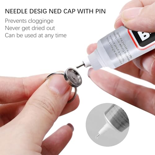 KARELLS 5PCS B7000 Fabric Glue, Clear, 15ML, Super Strong and Waterproof, Multi-Purpose Glues for Beads, Fabric, Metal, Nail Art, Wood, Glass - Image 3