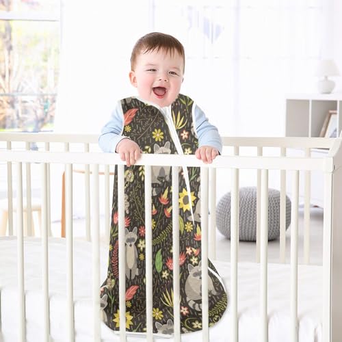 Image of vvfelixl Bright Funny Dinosaurs Baby Sleeping Bag Sleep Sack,Baby Wearable Blanket Sleep Suit for 0-6 Months