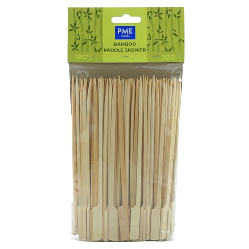 PME LSK185 Bamboo Paddle Skewers 18cm, Pack of 100, Brown