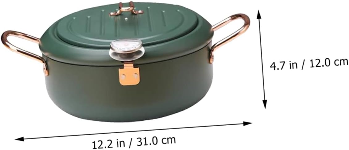 Japanese Fryer Non-stick Frying Pan Deep Fryer Pot Drainer Rack Portable for Tempura Frying Pot