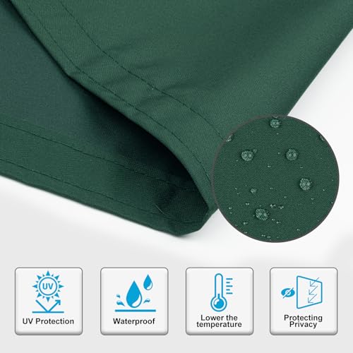 Image of Sunnylaxx Balcony Privacy Screen for Protection 80 x 800 cm, Privacy Screen, Fence for Balcony Balcony PES for Balcony Garden Terrace, with Eyelets and Strap, Dark Green