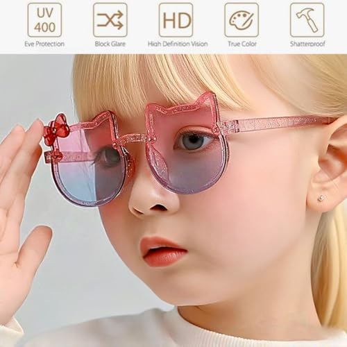 Kids Sunglasses Polarized UV Protection Lovely Pink Cat Girls Sunglasses Kitty Age 2-8 Baby Toddlers2