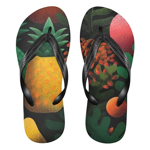 Tropical Fruits Flip Flop Sandal for Women Men, Casual Beach Slippers Indoor Outdoor XS