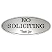 Oval No Soliciting Sign (Brushed Silver) - Small