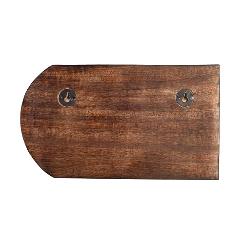 Image of AAKRITI ART CREATIONS Key Holder, Hoka-Poka Key Hanger with Elephant Motifs and Beautiful Artwork | Rustic Wooden Wall Organizer with 5 Hooks | New Home Gifts.