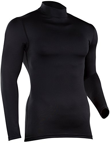 ColdPruf Men's Quest Performance Activewear Long Sleeve Mock Neck Top, Black, Large