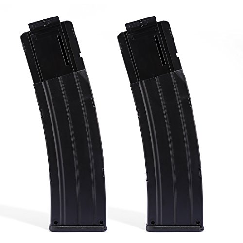 HYZH 2 Stück Worker Soft Bullet Magazin 22-Dart Quick Reload Clip Bullet Clip für Nerf N-Strike Elite Serie Spielzeuggewehre-Transparentes Schwarz Cover