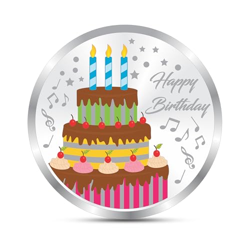 Image of Precious Moments Happy Birthday Silver Coin 10 Grams | 20 Gram | 50 Gram BIS Hallmarked 999 Purity with Gift Box by ACPL