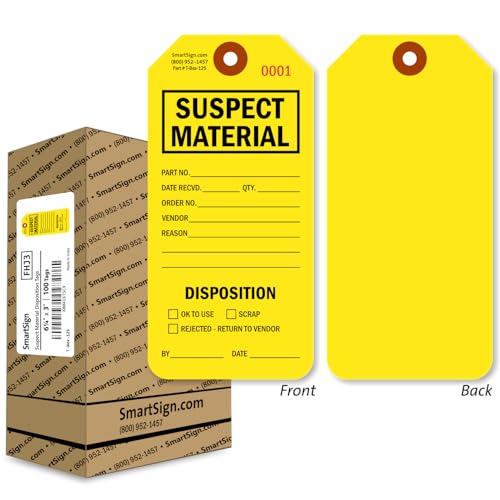 Etiquetas de inspección de cartulina gruesa SmartSign, 3 x 6.25 pulgadas, 100 unidades