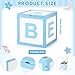 Chunful Wood Baby Shower Box Abc Display Box for Party Decorations with Alphabet Letters Personalized Shower Gifts Basket Party Blocks Backdrop for Boys and Girls(Blue,White)