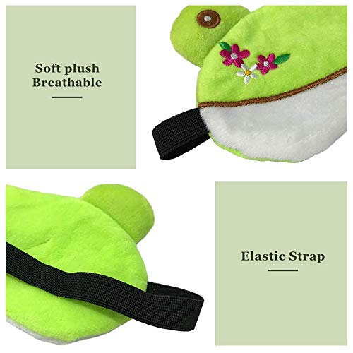 EleCharm Creative Plush Cartoon Frog Eye Mask Fluff Cute Sleep Mask Eyeshade (Ms. Frog)