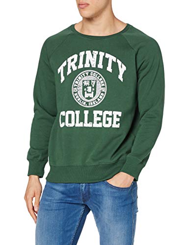 Traditional Craft Ltd. Bottle Green and White Trinity College Dublin Ireland Seal Sweatshirt