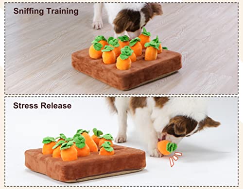Interactive Dog Toyssqueak Carrot Snuffle Mat for Dogs Plush Puzzle Toys 2 in 1 Nonslip Nosework Feed Games for Pet Stress Relief with 12 Carrots  Cucciolini Doodles Interactive dog toyssqueak carrot snuffle mat for dogs plush puzzle toys 2 in 1 non slip nosework feed games for pet stress relief with 12 carrots   cucciolini doodles