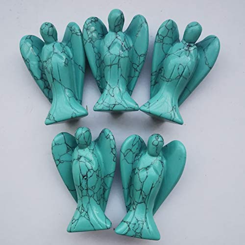 Energiesteine Lovionus89 Grünes Howlite-Türkis Engel Statue