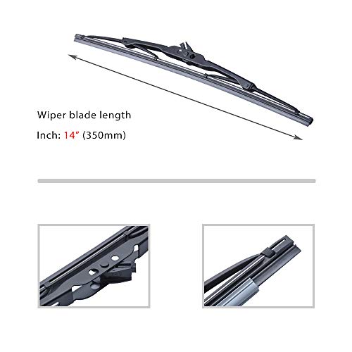 Otuayauto 14" Rear Windshield Wiper Blade - Replacement For 2003-2010 Porsche Cayenne, 2008-2012 Jeep Liberty (Pack Of 2) #TOP1