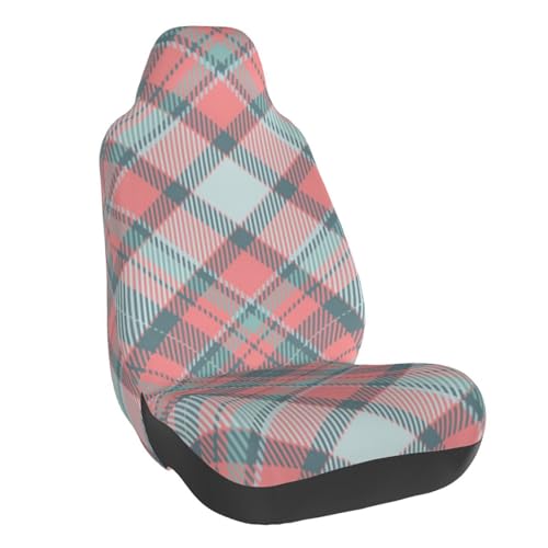 Housse de siège avant pour voiture ZORIN motif tartan abstrait et impression 3D universelle