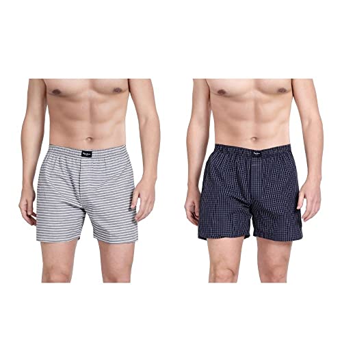 Image of Pepe Jeans Men's Cotton Boxer Shorts Relaxed Fit Striped Boxers (Pack of 2)
