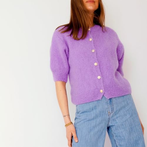 Image of Women Y2k Knitted Crop Cardigan Shirt Short Sleeve Button Down Ribbed Knit Crop Top Outwear Top Tee Shirt