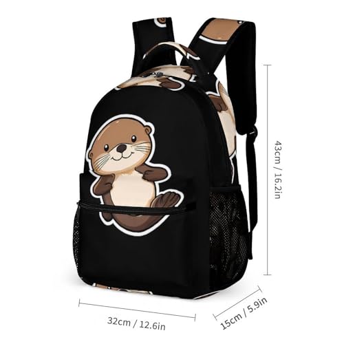 Sea Otter Sticker Cute Backpacks Set Lightweight Lunch Bag Aesthetic Pencil Cases for Travel Work2