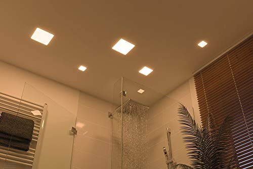 Paulmann 92393 LED Panel recessed luminaire Veluna VariFit IP44 Warm White 75x75mm Rectangular incl. 1x4.5 watt Satin Ceiling lamp Plastic 3000 K - Image 3