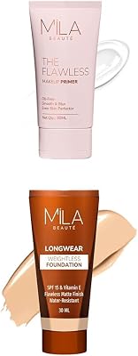 BEAUTÉ The Flawless Makeup Primer | Primer for Face Makeup For All Skin Types Longwear Weightless Foundation | SPF 15 & Vitamin E | Shade - (201 Natural, 30ml)