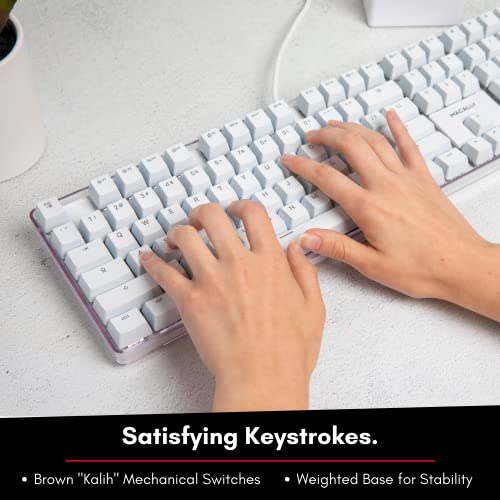Macally Backlit Mechanical Keyboard For Mac - Quality You Can Feel - Classic Mac Mechanical Keyboard With Brown Switches For Comfortable Typing - 104 Key Apple Keyboard Wired Usb With Weighted Base #TOP2