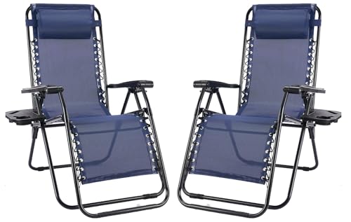 NEWBULIG Zero Gravity Chair Set of 2, Lounge Chair Folding Portable Adjustable Camping Reclining...