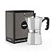 VonShef Espressokanne f&uuml;r den Herd, Italienischer Espressokocher aus Aluminium f&uuml;r Gas- & Elektroherd - Mokkakanne mit Ersatz-Dichtung und -Filter (300ml / 6 Tassen)