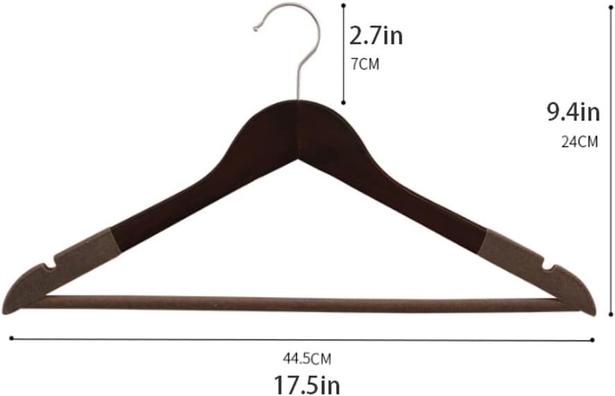 Coat Hangers Clothing Organization Wooden Suit Hangers 10 Pack Coat Hanger with 360° Swivel Hook and Precisely Cut Notches for Jacket, Pant Closet Essentials