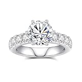 VAXOJEL 4.6 CTTW (3CT Center) Moissanite Rings for Women, D Color VVS1 Moissanite Engagement Ring...