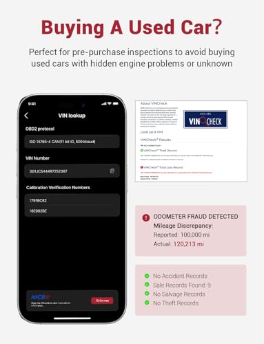 UJS Rocco Pro OBD2 Scanner Bluetooth, ABS/SRS/Transmission, No Subscription | Car Diagnostic Tool for iPhone Android, Full System Diagnose, AI Repair Guide, Used Car Inspect, Code Reader, Vehicles 1996+ - image 6