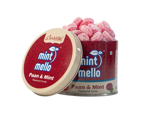 Image of CandyVille Mint Mello Paan Mint Candy Tin (680 Grams - Pack Of 2) | Mild Mint | Paan Flavoured With Menthol Drops | Pan Candy