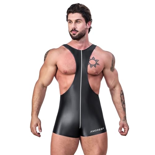 [AMORESY] Romulus �O���b�V�[ �{�f�B�r�� �V���O���b�g �����Y �X�p���f�b�N�X �g���[�j���O�E�F�A �t���[�T�[�o�b�N (JP, �A���t�@�x�b�g, 3XL, �_�[�N�O���[)
