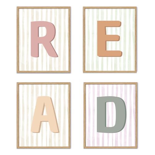YZSLA Reading Nook,Boho Classroom Decor, Teacher Essentials, Kindergarten, Elementary and Middle School Classroom READ Sign Bulletin Board and Kids Room 8x10 (Unframed)